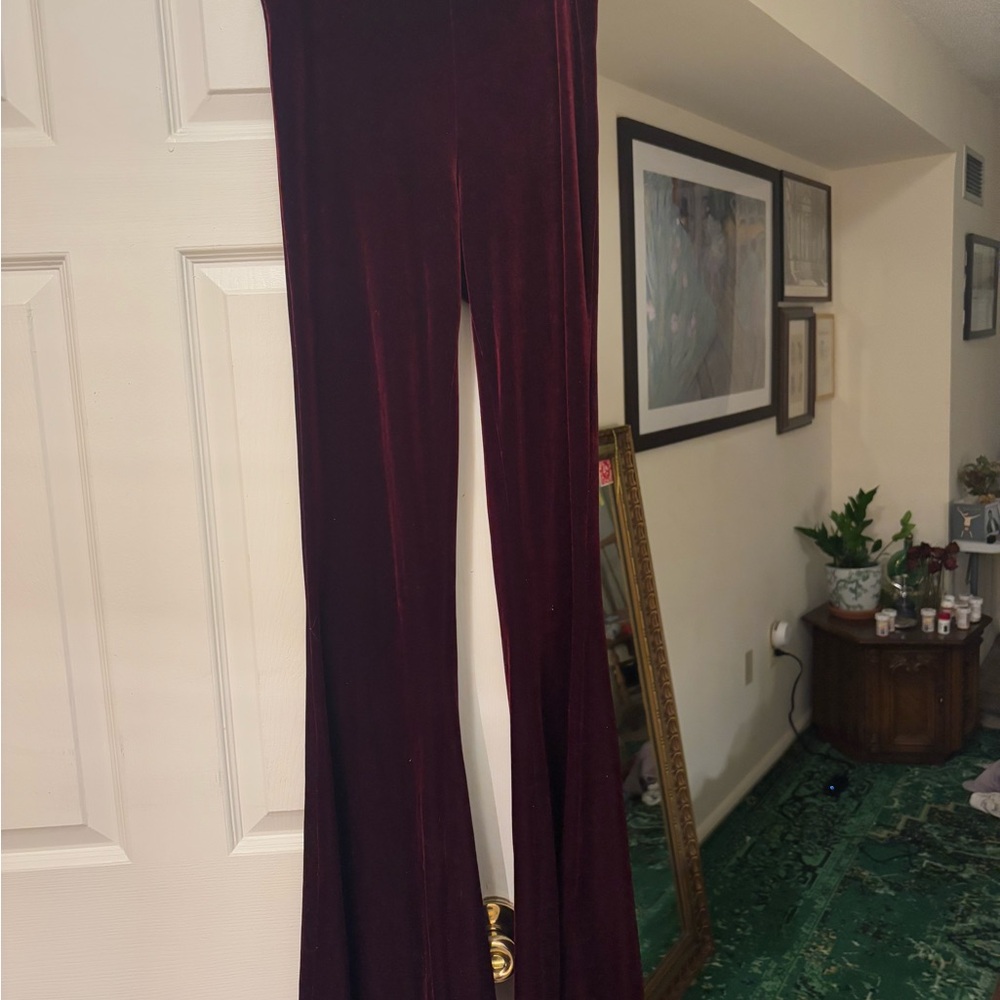 Red Flare Boot Cut Pants